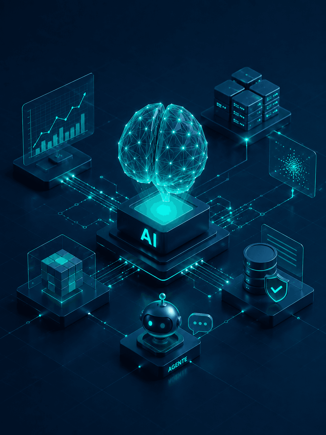 Sistema de inteligencia artificial y agentes conectado a datos y herramientas