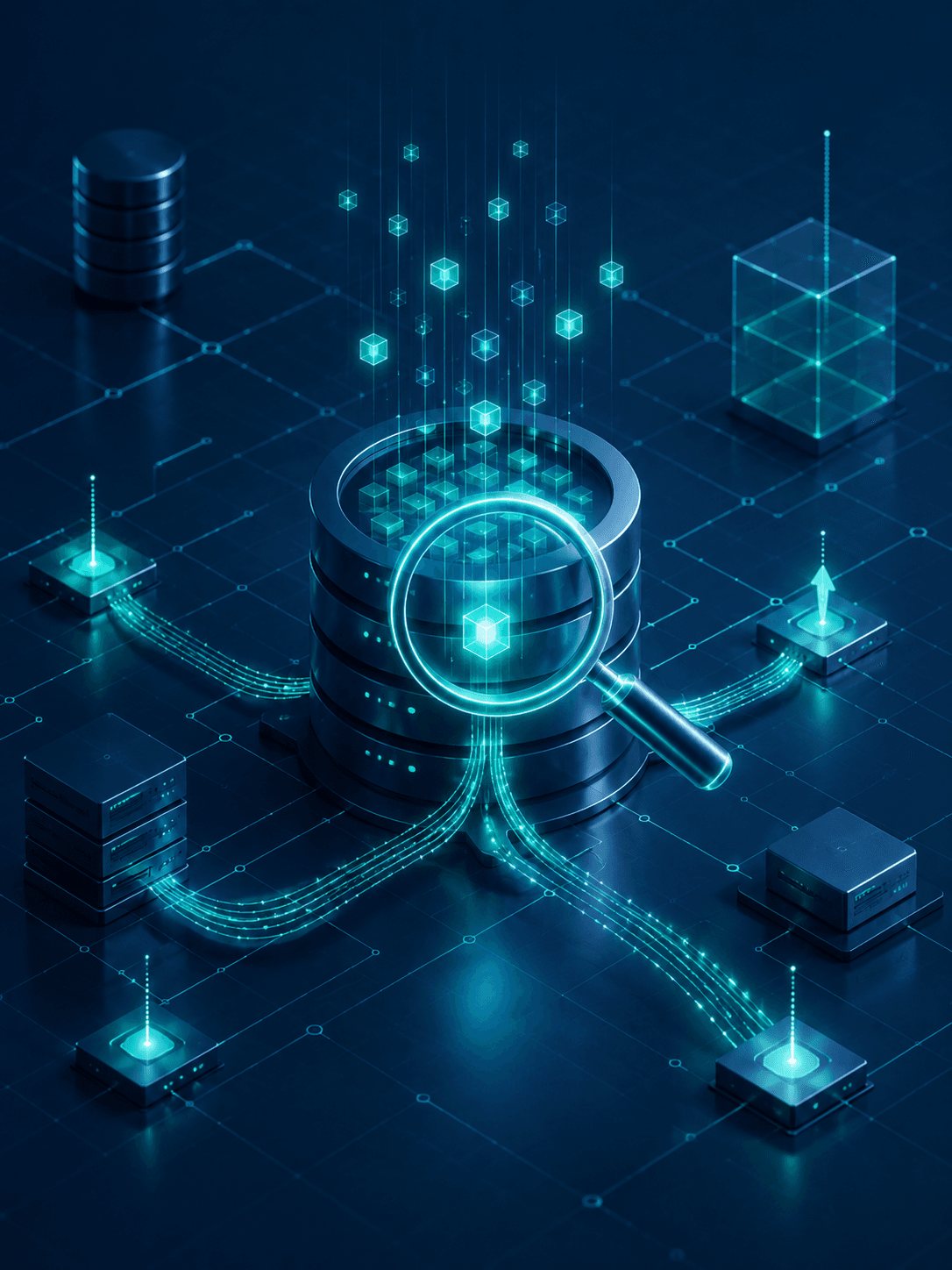 Base de datos conectada con una capa de búsqueda