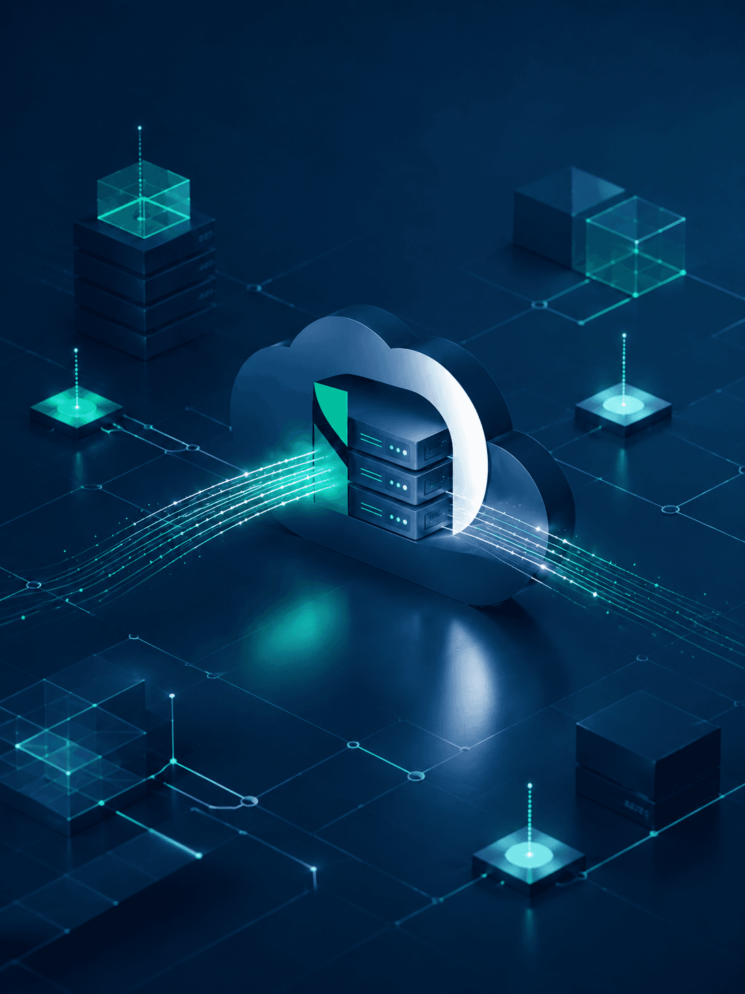 Infraestructura de nube y almacenamiento conectada