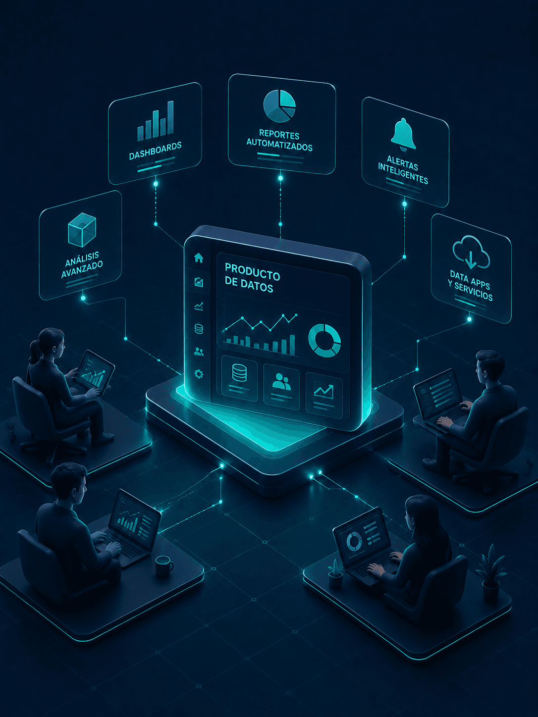Producto de datos utilizado por personas para analizar y actuar